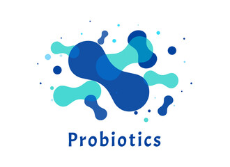Probiotics bacteria logo.