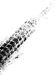 Obraz premium Vector Print Textured Tire Track . Design Element . Car tread silhouette . Mud splash grunge texture