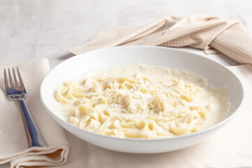 pasta in a bowl with cheese
