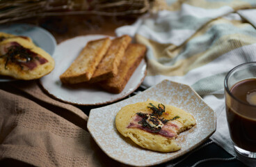Bacon pancake serving for cozy morning