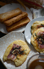 Bacon pancake serving for cozy morning