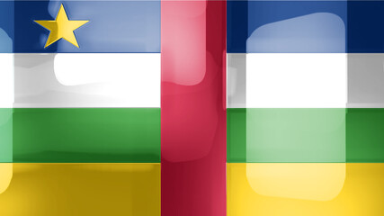 3D intro illustration intro representation of the flag and country of Central African Republic