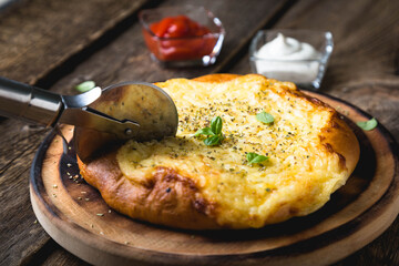 Khachapuri, cheese dough or cheese pizza