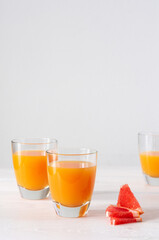 Grapefruit and orange juice, summer refreshing citrus drink