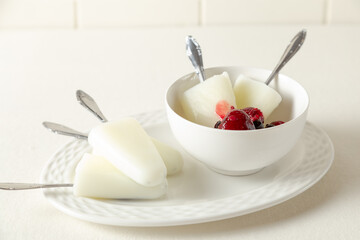 popsicle with strawberries