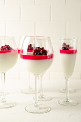 glass of red wine with berries dessert
