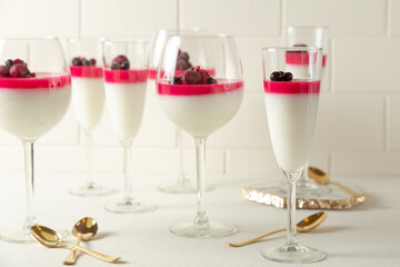 panna cotta served in glasses