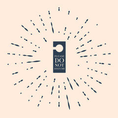 Black Please do not disturb icon isolated on beige background. Hotel Door Hanger Tags. Abstract circle random dots. Vector Illustration.
