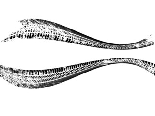 Fototapeta premium Vector Print Textured Tire Track . Design Element . Car tread silhouette . Mud splash grunge texture