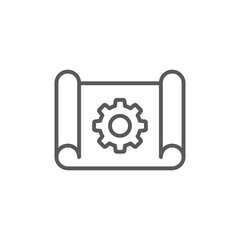 Project management vector icon symbol isolated on white background