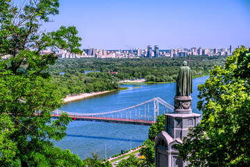 Monument to Vladimir the Great, overlooking the city and the majestic Dnieper. Kyiv. Ukraine. - 361102302