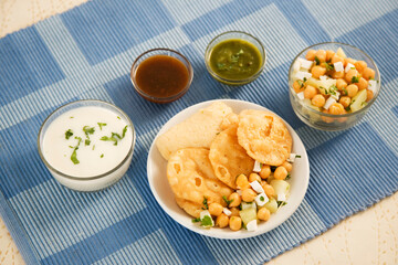 Indian Chaat Dahi Bhalle & Papdi with Curd and Sweet Sauce