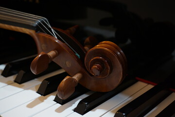 a Violin on a Piano