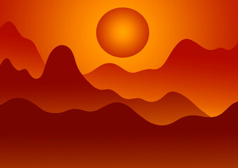 sunset over mountains