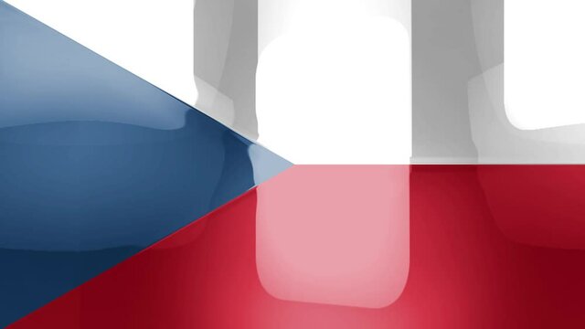3D intro illustration intro representation of the flag and country of Czech Republic