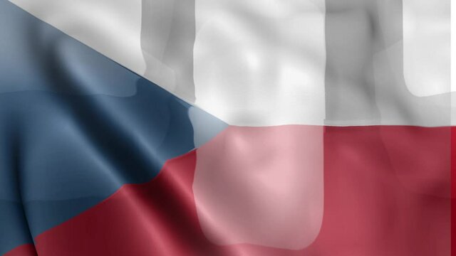 3D intro illustration intro representation of the flag and country of Czech Republic