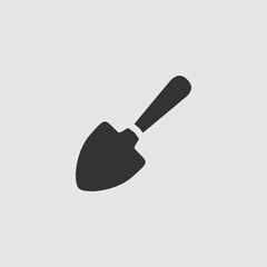 Garden shovel icon flat