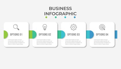 Presentation business infographic template with 4 options. Vector illustration.