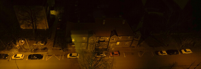 view of the night street from a height