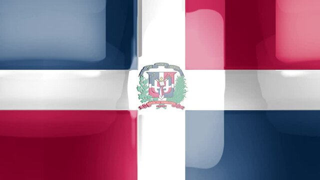 3D intro illustration intro representation of the flag and country of Dominican Republic