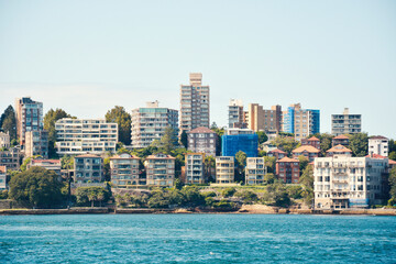 Fototapeta na wymiar Exotic Luxury Houses and Apartments on the Coastline.