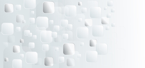 Abstract template white and gray square overlapping background.
