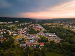 Sunset over the city of Reda