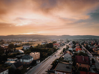 Sunset over the city of Reda