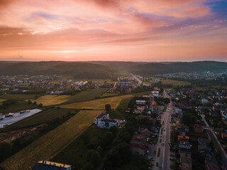 Sunset over the city of Reda