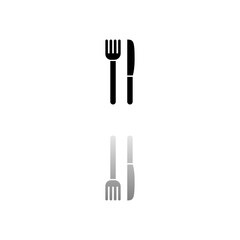 Fork knife icon flat