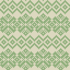 Green Christmas fair isle pattern background for fashion textiles, knitwear and graphics © Siu-Hong Mok