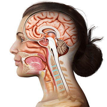 3d rendered, medically accurate illustration of Cross section of female head