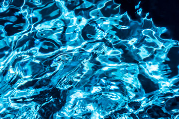 Repeating summer pattern of photographed, living water surfaces in a pool, with the emphasis on light refraction where you can see the sprinkled ground moving along with the waves