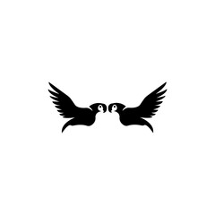  simple twin parrot logo design