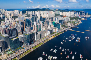 Top view of Hong Kong city