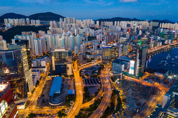 Fototapeta na wymiar Top down view of hong Kong city