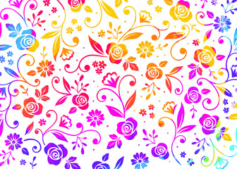Fototapeta na wymiar Cute Floral pattern in the small flower.Motifs scattered random. Seamless vector texture. Elegant template for fashion prints. Printing with very small pink flowers. White background.