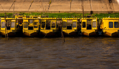 Brazilian school boats on the Amazon River - Óbidos, Pará - Brazil