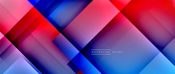 Obraz premium Kwadratowe kształty kompozycji, płynny gradient geometryczny abstrakcyjne tło. Efekty cieni 3D, nowoczesny szablon projektu