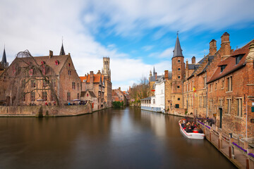 Fototapeta premium Bruges, Belgium Night Scene