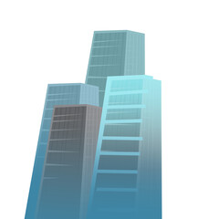 Fototapeta na wymiar cartoon scene with modern skyscraper isolated on white background - illustration