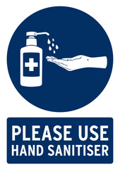Please use hand sanitiser poster. Covid-19 poster in english language.