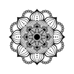 Floral mandala on white background