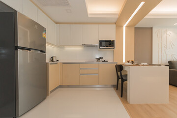 Fototapeta na wymiar Modern, bright, clean, kitchen interior 