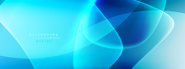 Vector abstract background - liquid bubble shapes on fluid gradient with shadows and light effects. Shiny design template for text