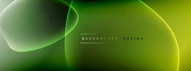 Obraz premium Vector abstract background - liquid bubble shapes on fluid gradient with shadows and light effects. Shiny design template for text