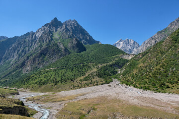 Fototapeta na wymiar river in alpine gorge