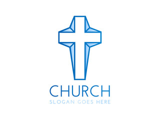 Obraz premium Modern Church Logo with Cross