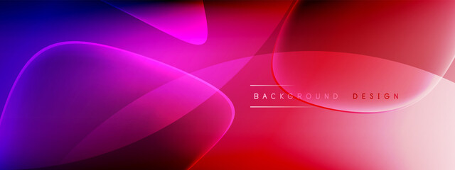 Vector abstract background - liquid bubble shapes on fluid gradient with shadows and light effects. Shiny design template for text