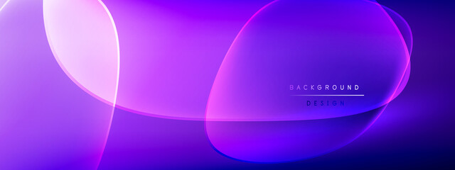 Vector abstract background - liquid bubble shapes on fluid gradient with shadows and light effects. Shiny design template for text